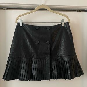 black faux leather zara mini skirt